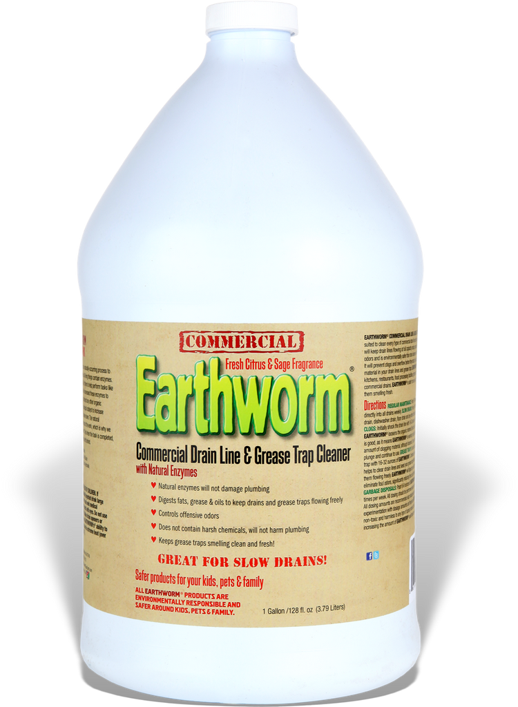Earthworm® Commercial Drain Line & Grease Trap Cleaner Earthworm - Clean Earth Brands