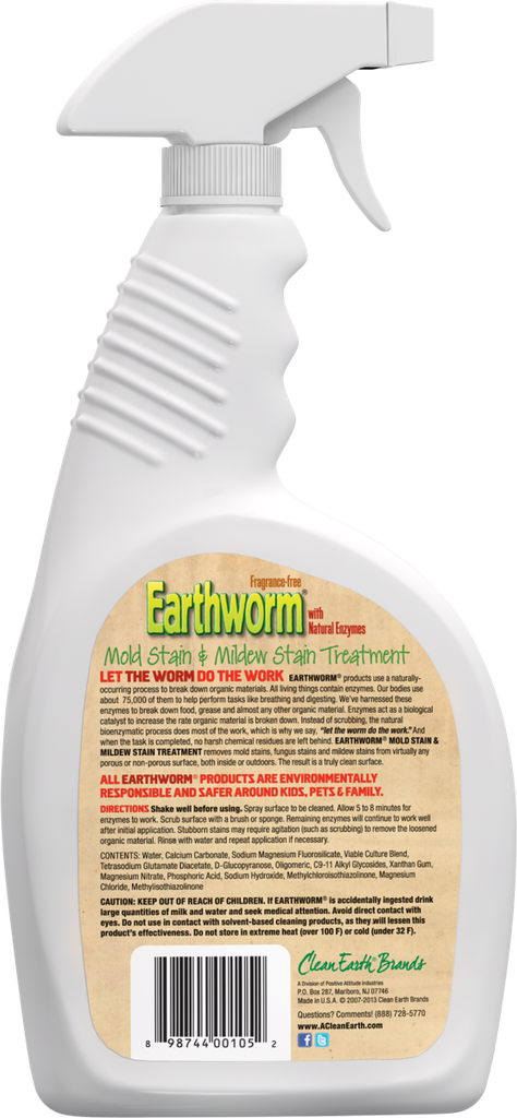 Earthworm® Mold Stain & Mildew Stain Treatment Earthworm - Clean Earth Brands