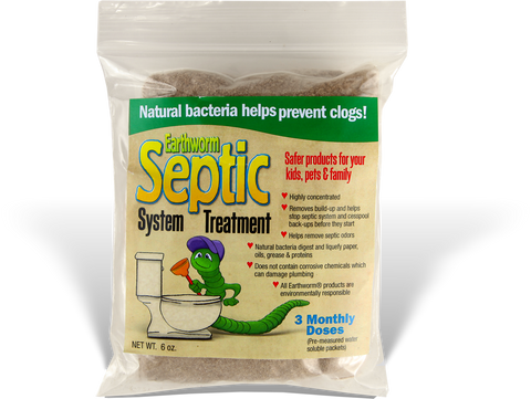Earthworm® Septic System Treatment Pre-measured doses Earthworm - Clean Earth Brands