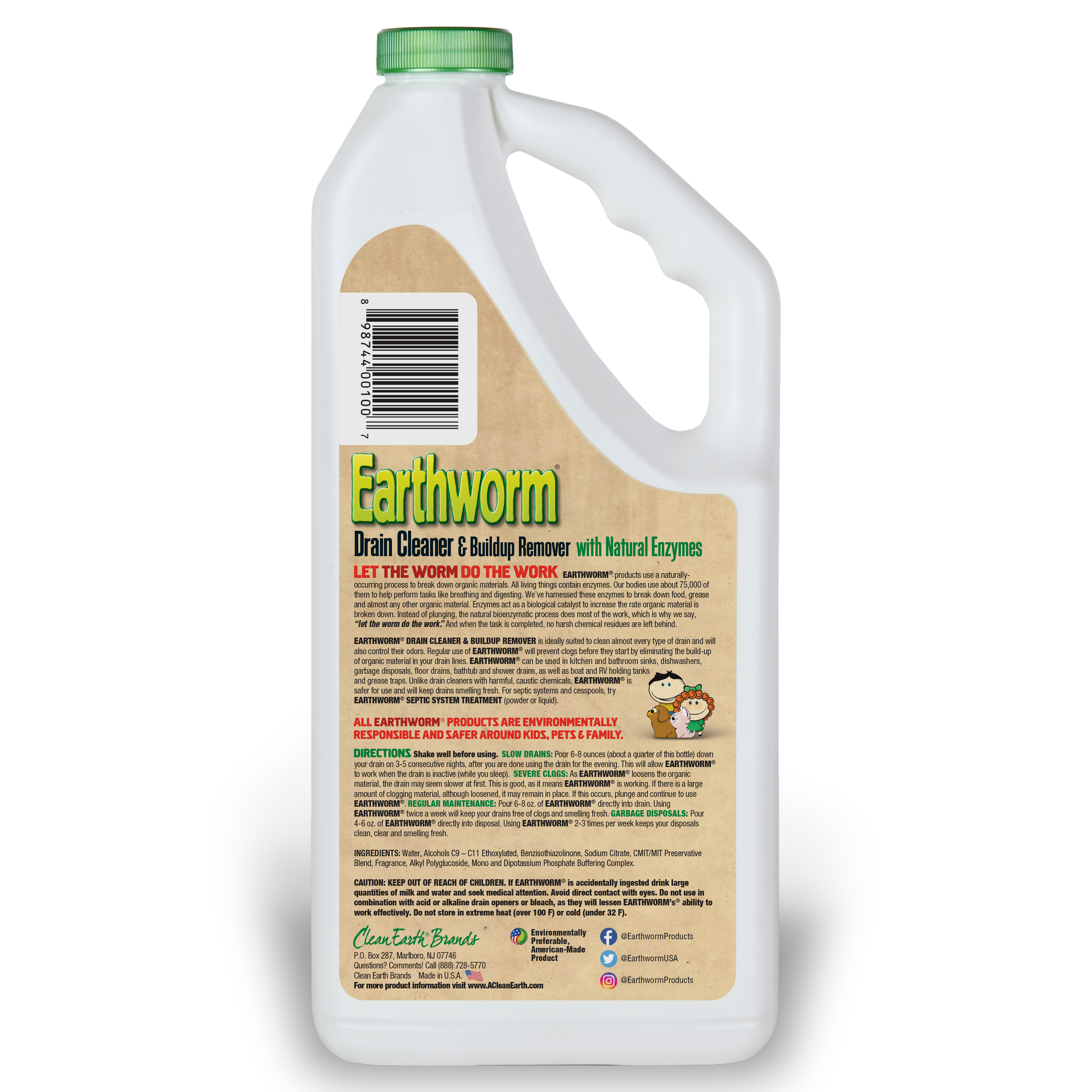 Enzyme Drain Cleaner | Earthworm® Natural, Non-Caustic Formula