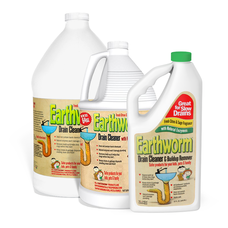 Earthworm Drain Cleaner, With Natural Enzymes, Fresh Citrus & Sage  Fragrance