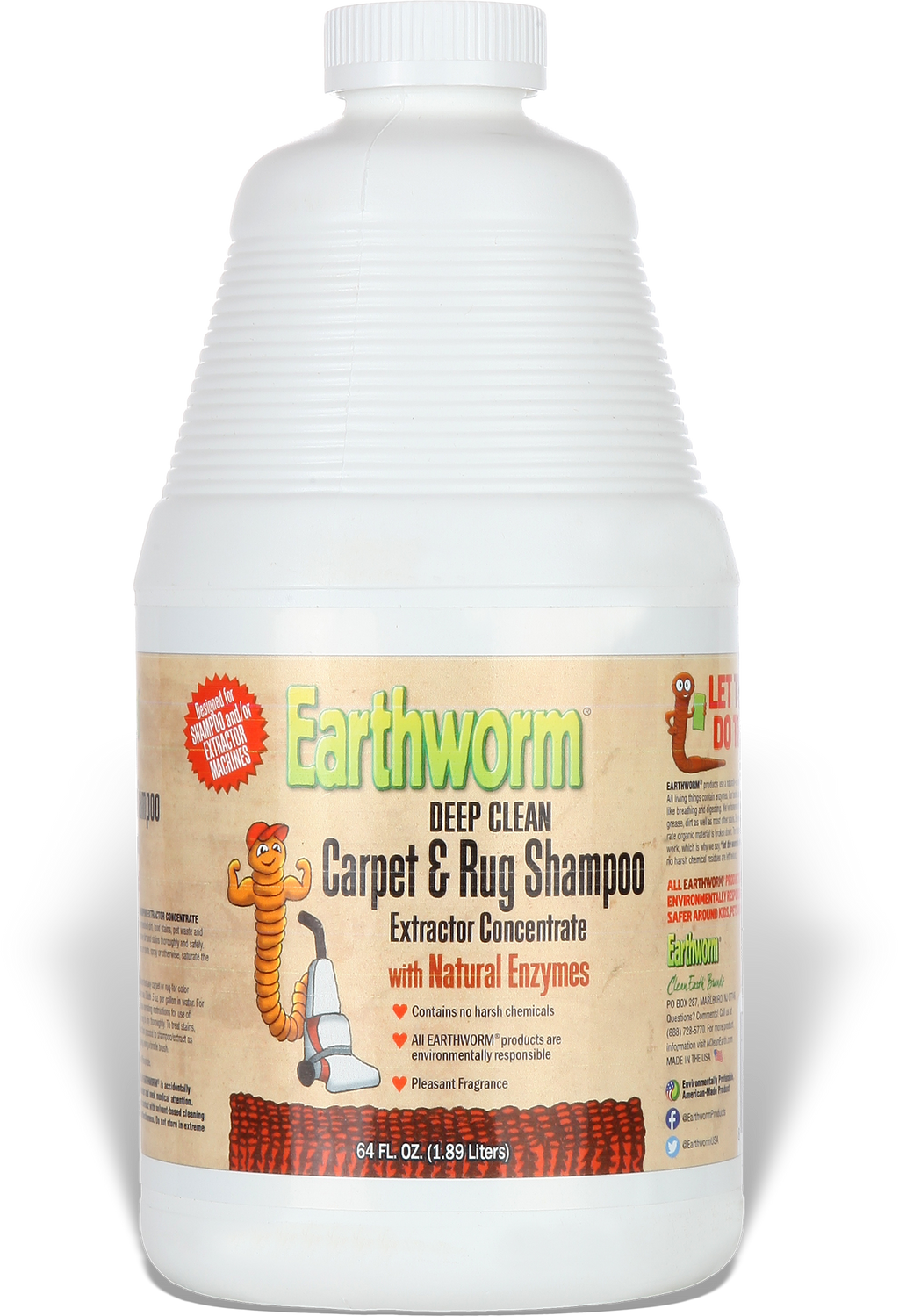 Earthworm® Deep Clean Carpet & Rug Shampoo Extractor Concentrate 64 oz